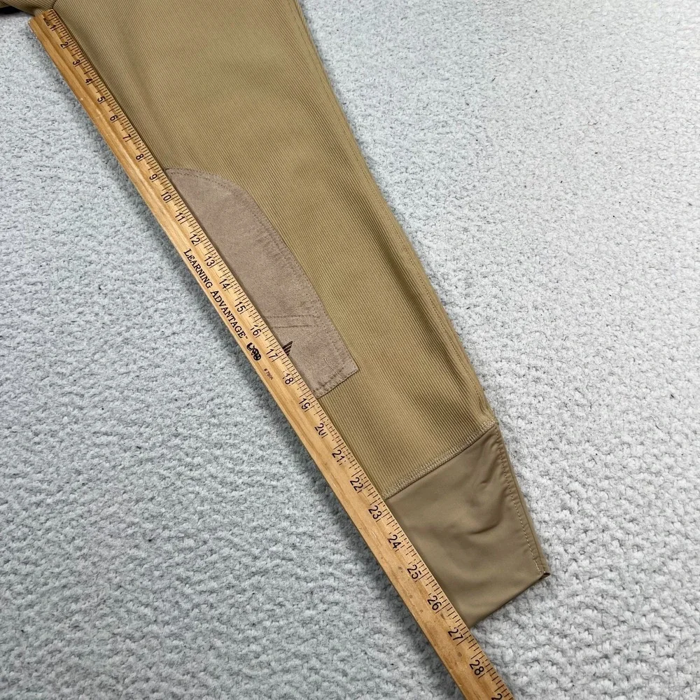 Tuffrider Equestrian Breeches Womens 26 Ribbed‎ Knee Patch Western Riding Tan